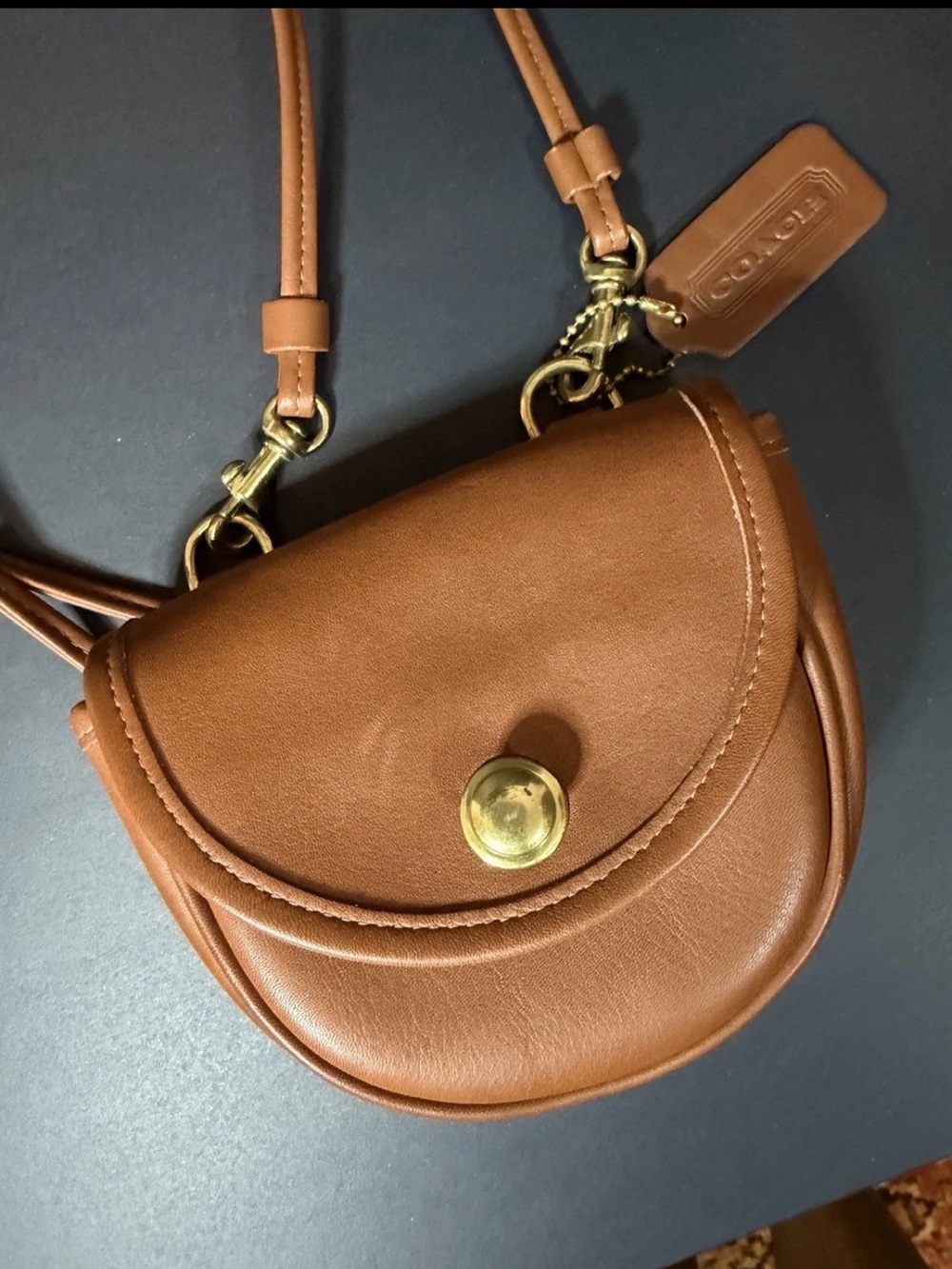 Vintage COACH Mini British Tan Convertible 90’s Crossbody Belt Bag 9826